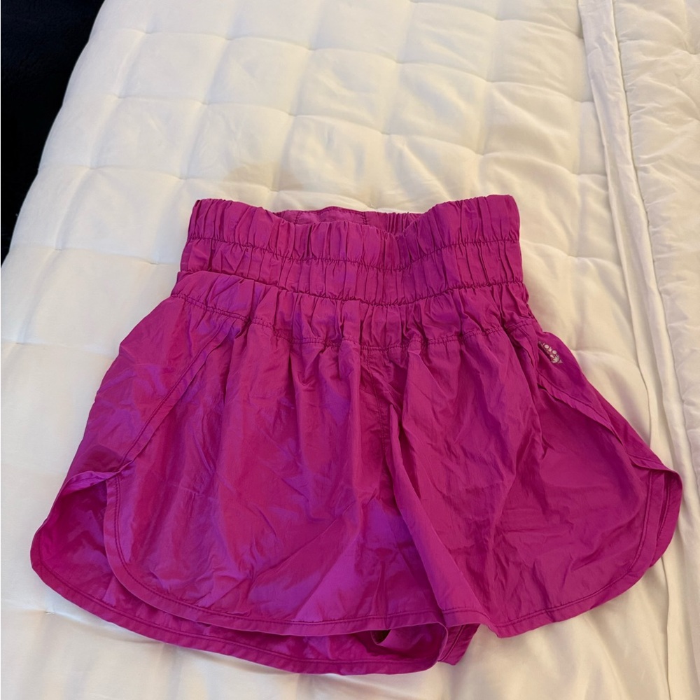 Vibrant Pink Athletic Shorts with Elastic Waistband
